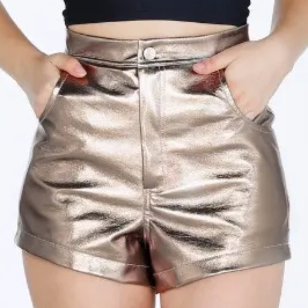Black Milk Rose Gold Dreams Cuffed Shorts